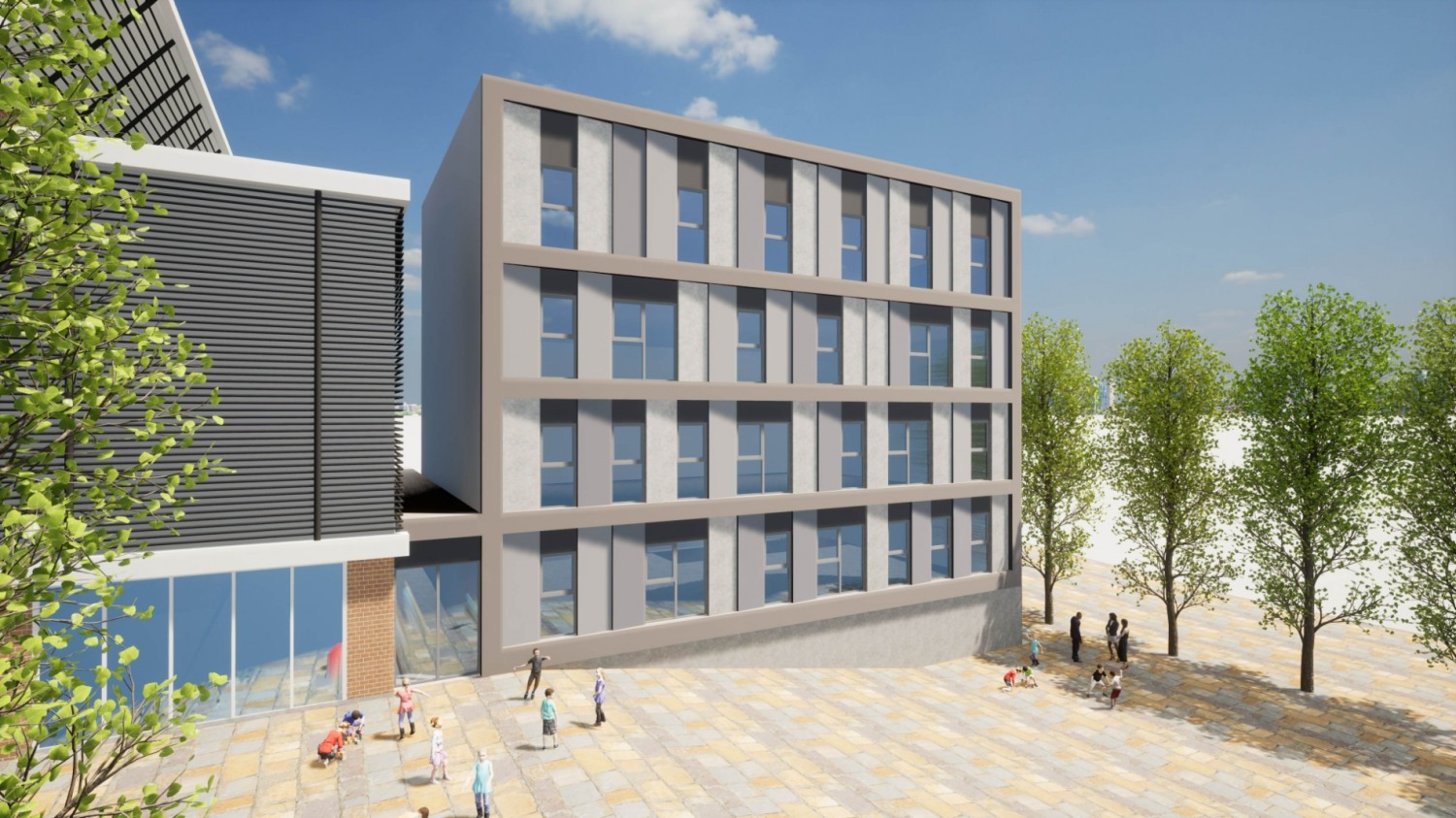 아산탕정 중학교 증축공사 투시도.(사진=호반건설)