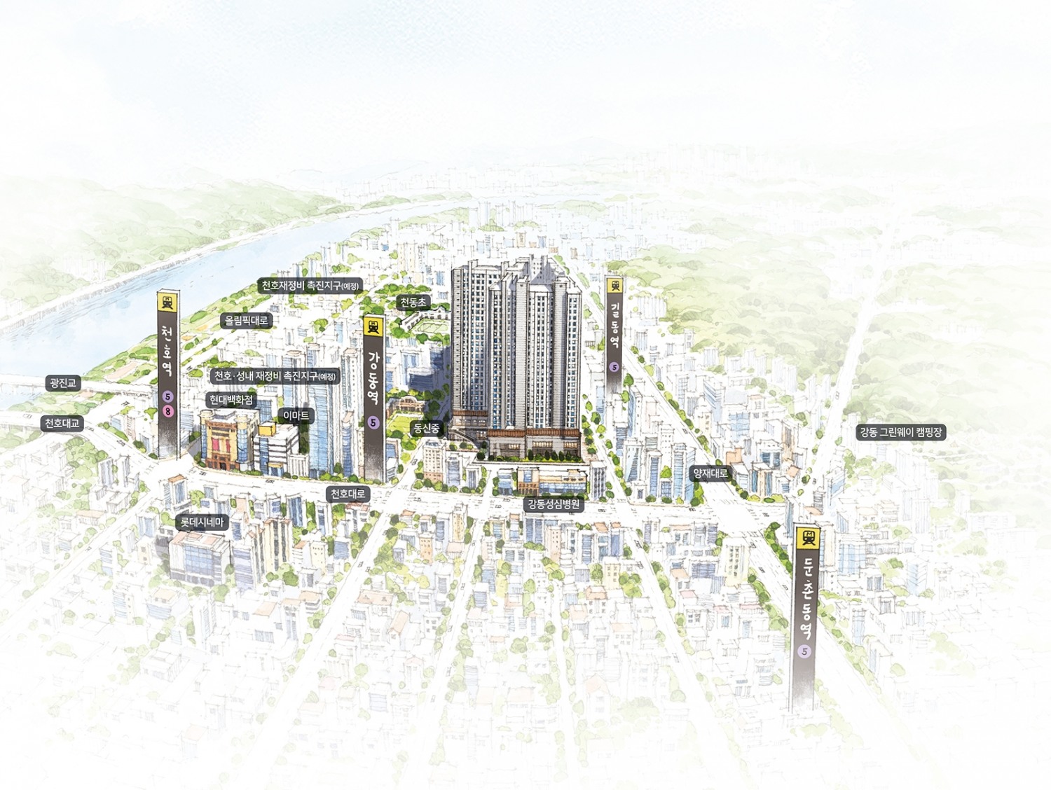 강동역SK리더스뷰_조감뷰.(사진=SK에코플랜트)