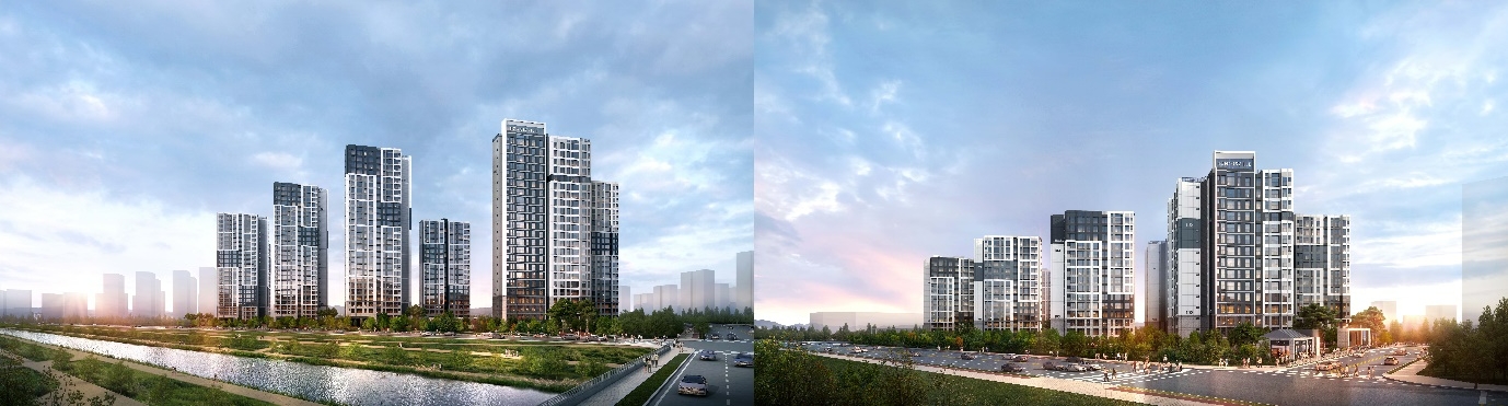 파주운정 경남아너스빌 디원(좌), 리버(우) 투시도