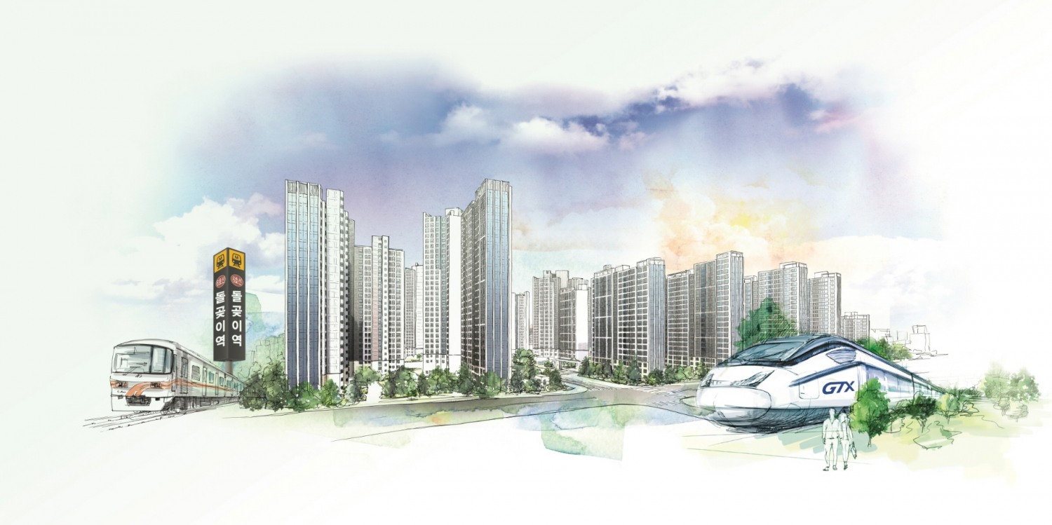 장위자이 레디언트 투시도 스케치.(사진=GS건설)