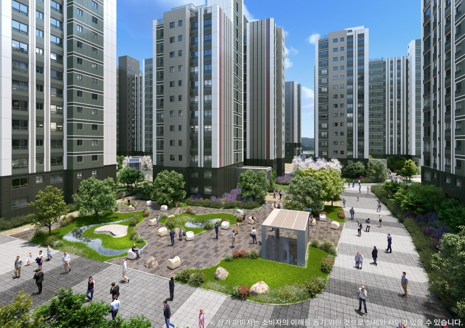 원주 롯데캐슬 시그니처 광장 투시도.(사진=롯데건설)