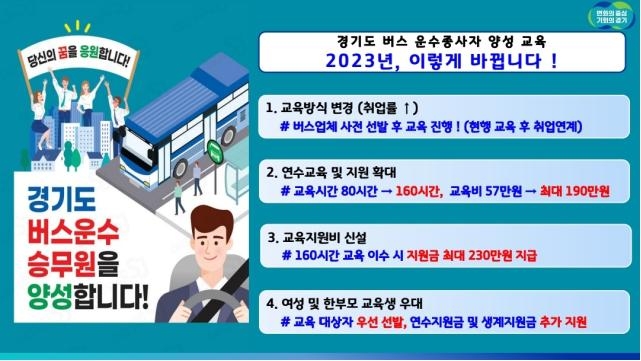 경기도 버스운수종사자 양성교육 변경 내용