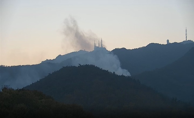 경기 과천시 산불현장.(사진제공=산림청)