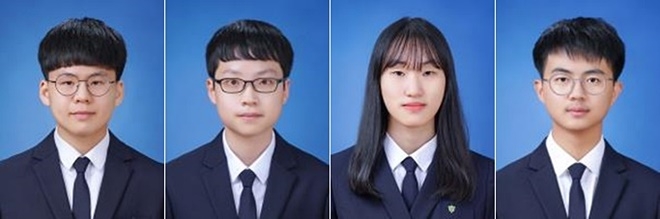 2022년 대한민국 인재상 수상 고등학생 4명(사진왼쪽부터 김동인·유현동·최가영·허현욱 학생).(사진제공=부산교육청)