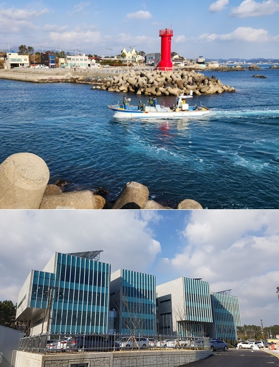 기장군 일광면 동백리 해역 일원이 해양수산부 바다숲 조성 사업지로 선정./기장군 수산자원연구센터 전경.(사진제공=부산 기장군)