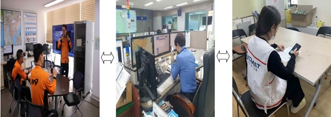 무전통신훈련.(사진제공=부산소방재난본부)