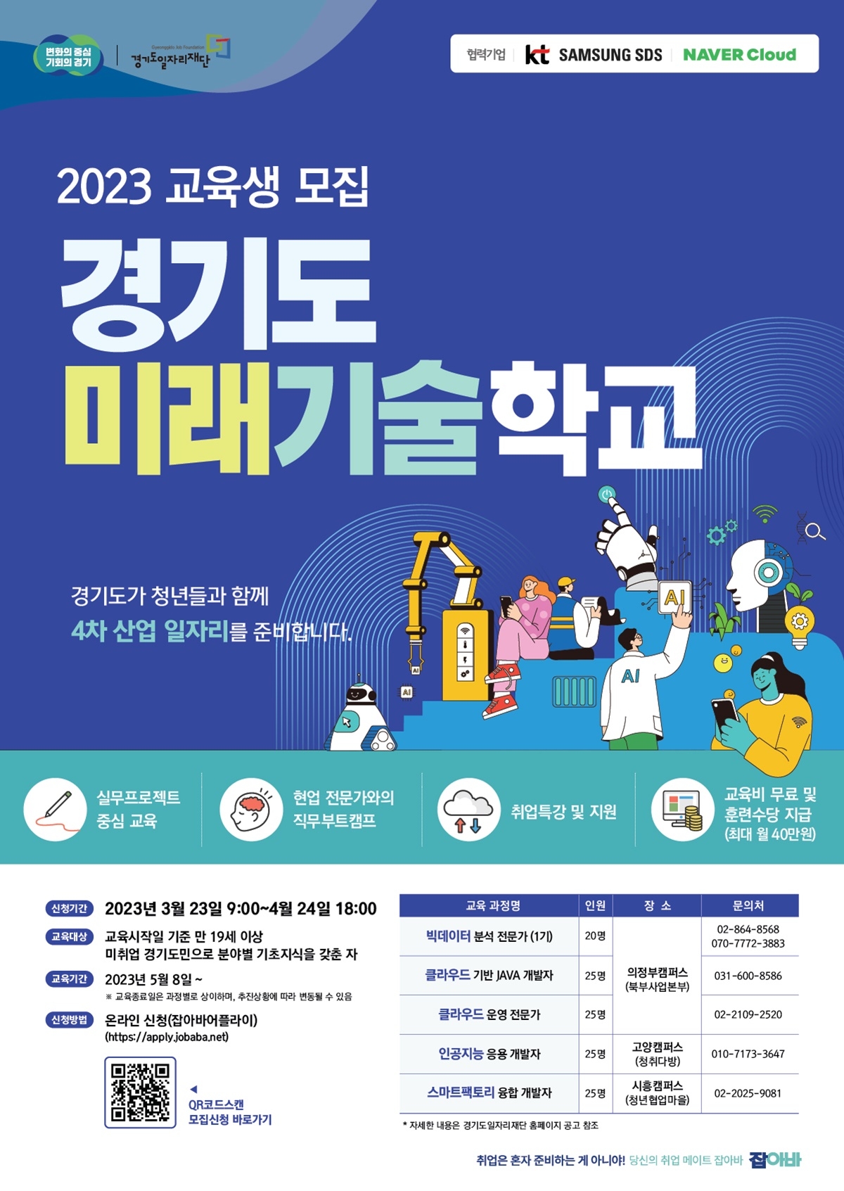경기도미래기술학교 교육생 모집 포스터