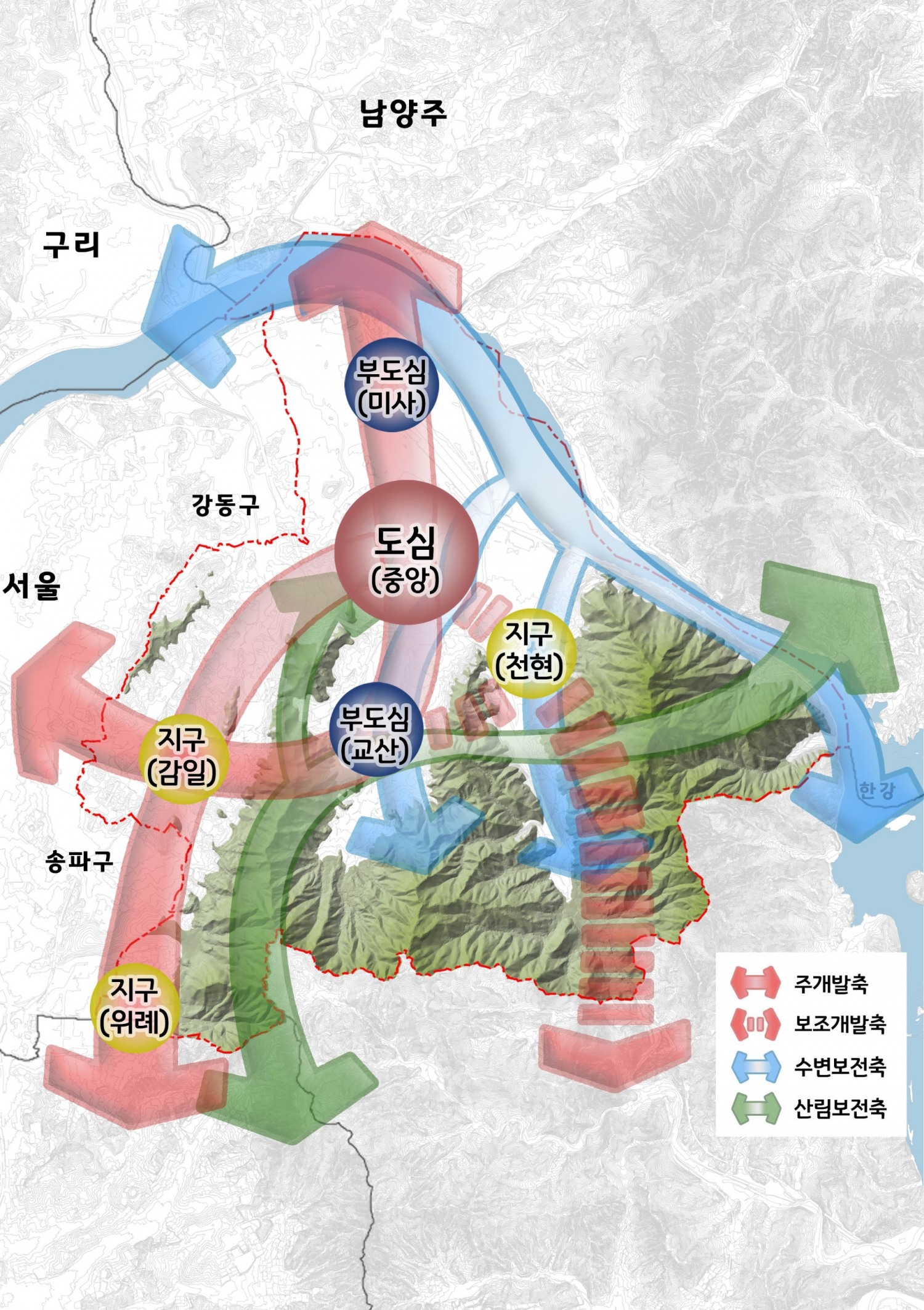 2040년 하남 도시공간구상도