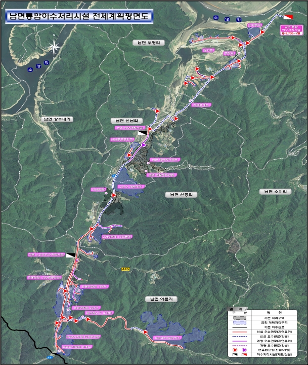 남면통합하수처리시설 전체 계획 평면도.(사진=요진건설산업)