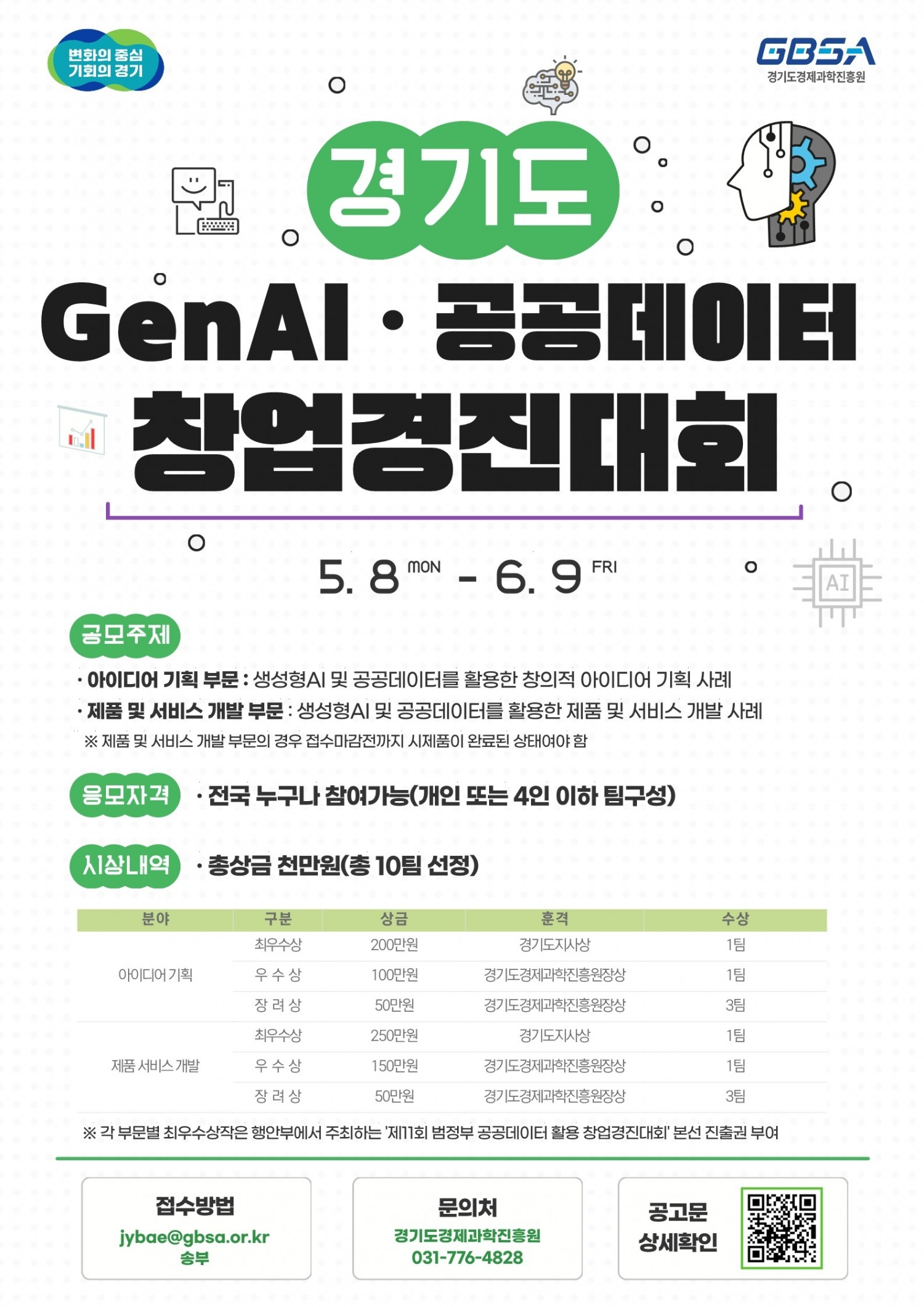 2023년 GenAI·공공데이터 창업경진대회 포스터