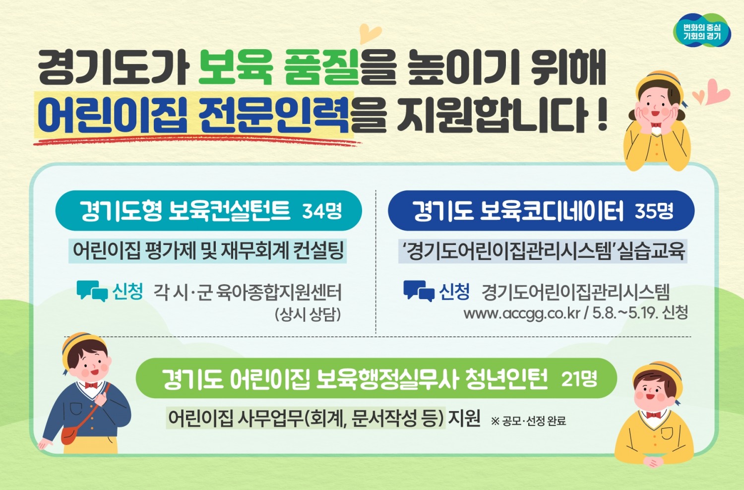 경기도형 보육 인력 지원사업 안내