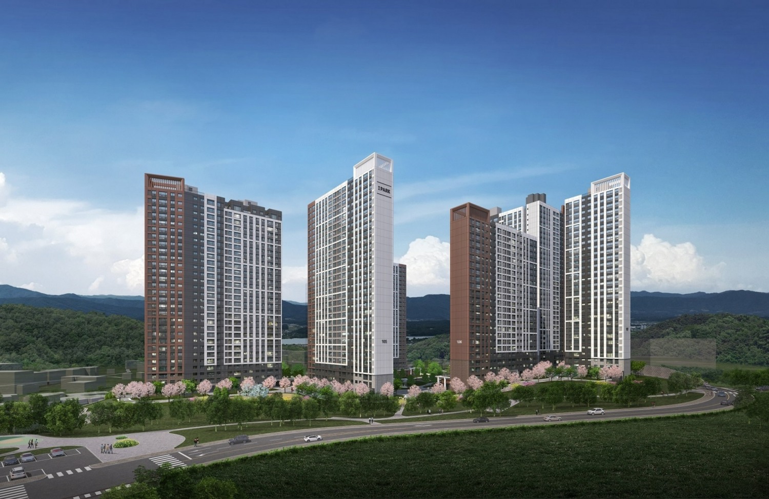 춘천 레이크시티 아이파크 투시도.(사진=HDC현대산업개발)