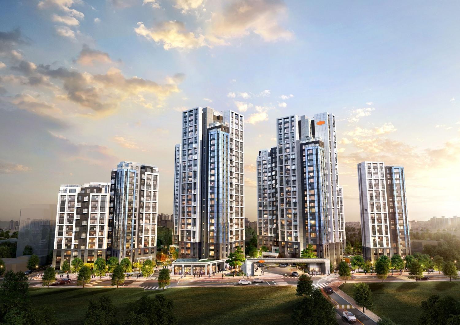 e편한세상 강동 프레스티지원 투시도.(사진=DL이앤씨)