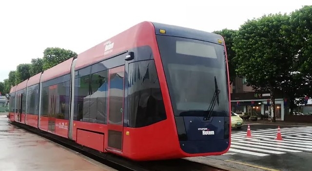 도시철도 정관선에 운행될 무가선 노면전차(Tram).(제공=부산 기장군)