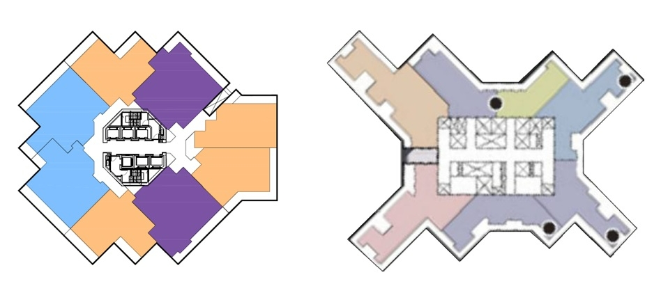 (좌)롯데캐슬 아이비와 (우)디에이치 여의도 퍼스트 평면도 비교.