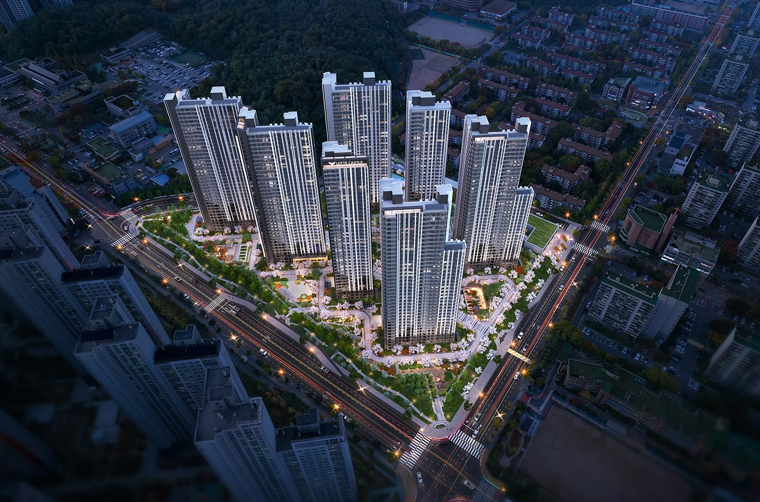 롯데캐슬 시그니처 중앙 조감도.(사진=롯데건설)