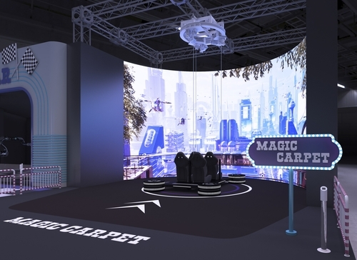 SK텔레콤 및 SK 그룹사의 CES 2024 전시 공간 전경.(사진=SK텔레콤)