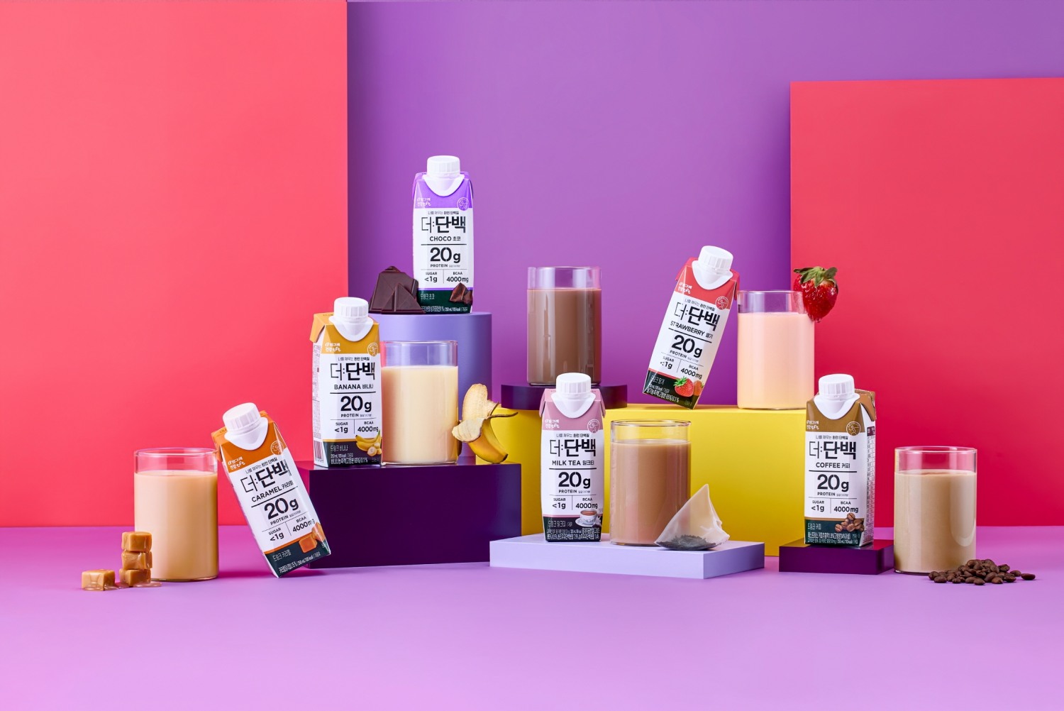 빙그레, ‘더:단백’ 드링크 신제품 딸기·바나나·밀크티 선보여