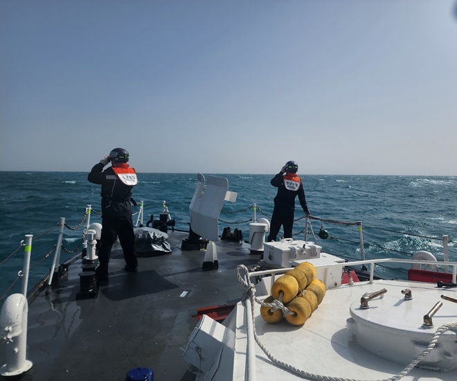 부산해경이 29일 실종자 해상 수색중이다.(사진제공=부산해경)