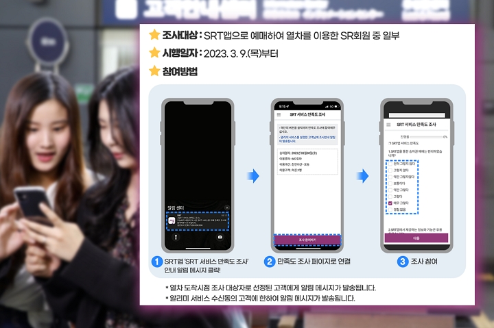 SRT 서비스 만족도 조사 안내.(사진=SR)
