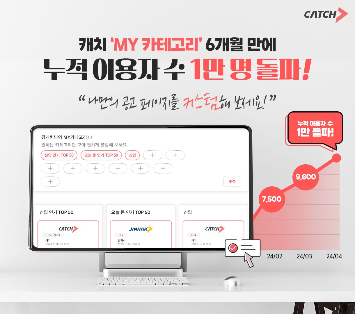 진학사 캐치 ‘MY카테고리’ 출시 누적 이용자 수 1만 명 돌파