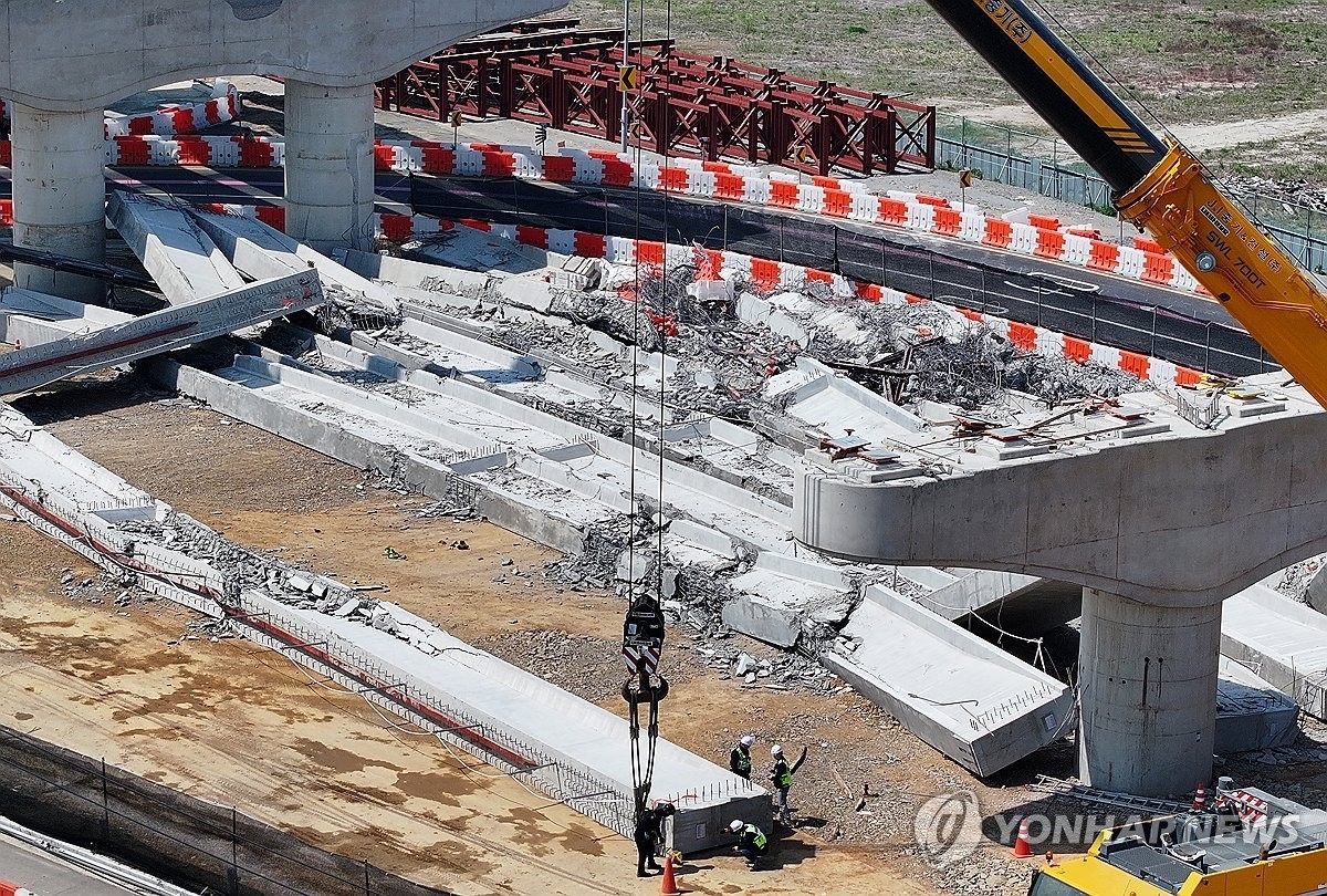 시흥 교량 붕괴사고 현정.(사진=연합뉴스)