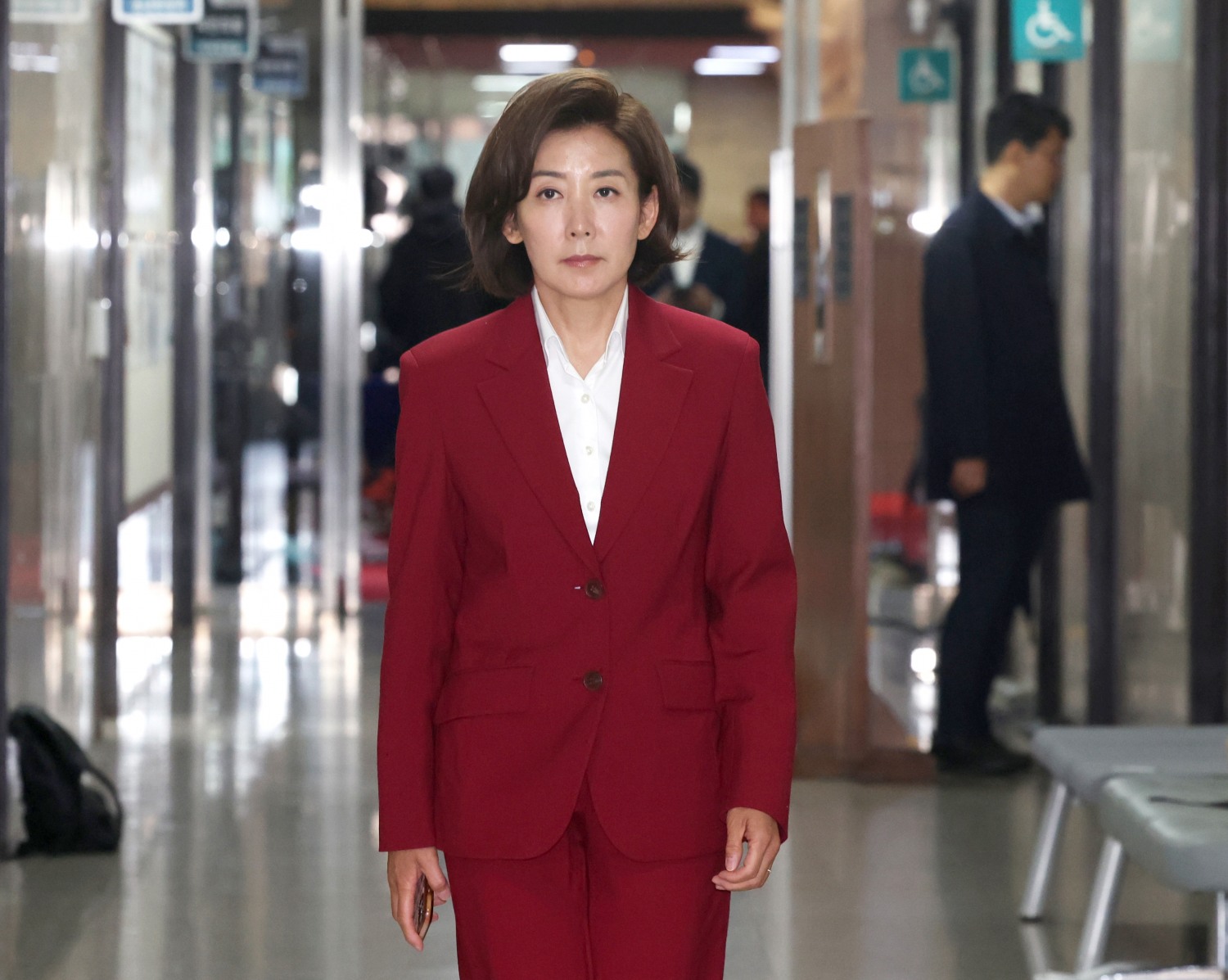 중진 간담회 참석하는 나경원 전 의원.(사진=연합뉴스)