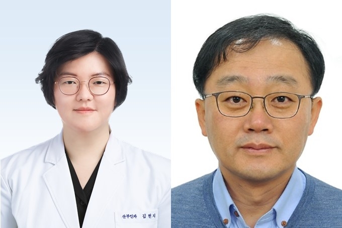 분당서울대병원 산부인과 김현지 교수(좌), 한국분석과학연구소 정재학 연구소장(우). 사진=분당서울대병원