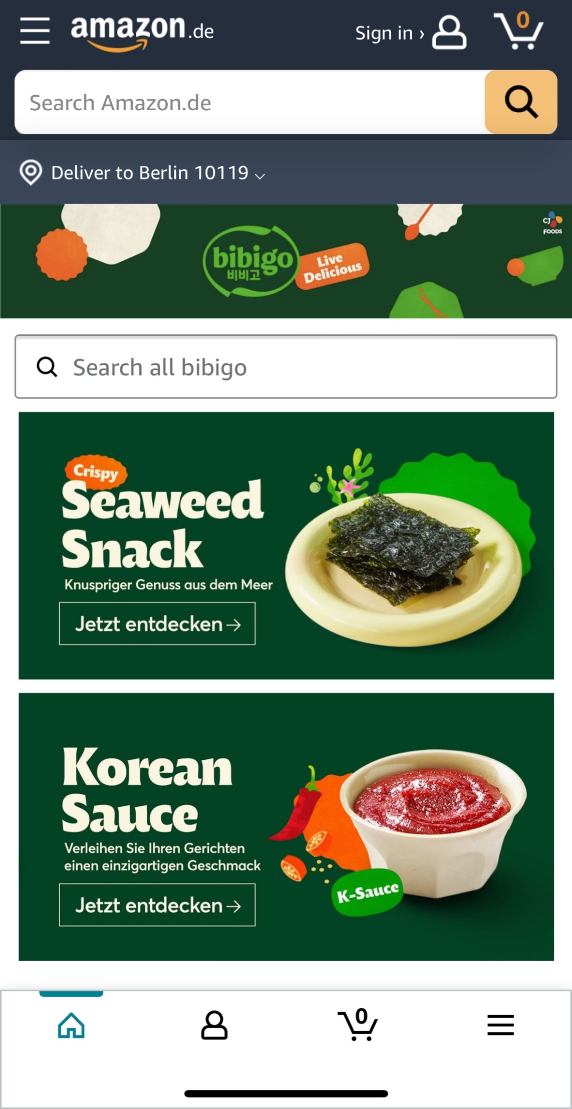 CJ제일제당, 아마존에 ‘비비고 스토어’ 공식 입점
