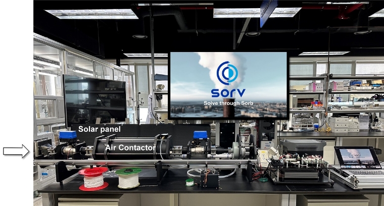 하루 처리량 1kg급 대기 중 이산화탄소 포집 설비. 사진=KAIST