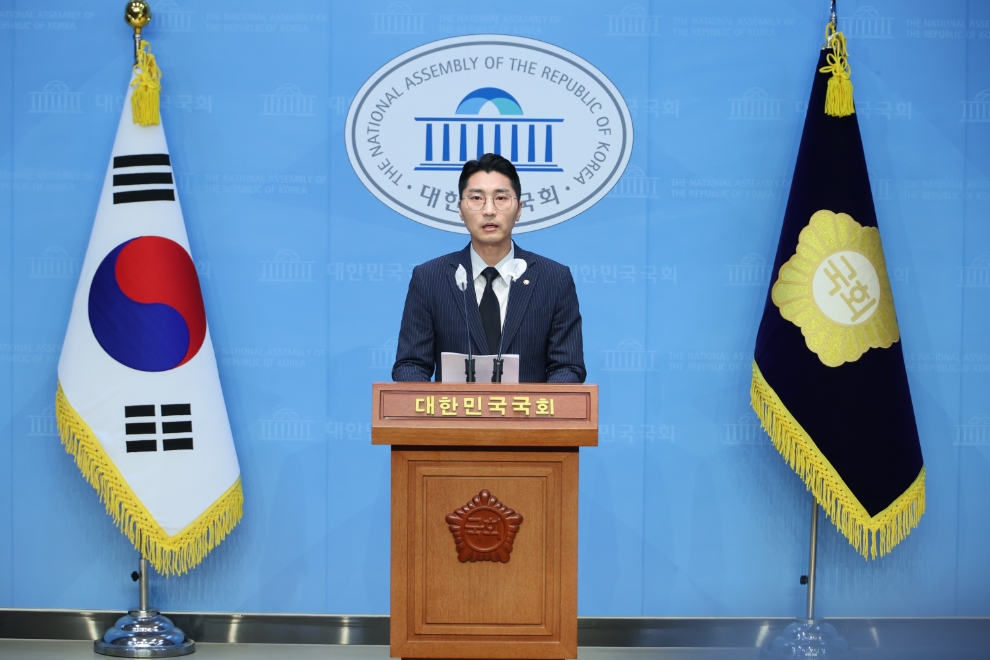 국민의힘 박준태 원내대변인이 11일 권익위원회 고위 간부의 사망과 관련해 당의 입장을 밝히고 있다.(사진=연합뉴스)