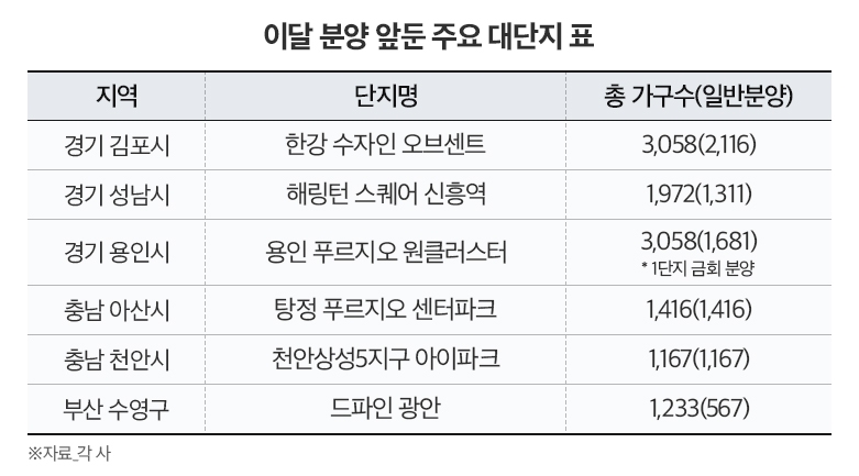 청약 수요 쏠리는 ‘대단지’…이달에만 1만1천가구 일반분양