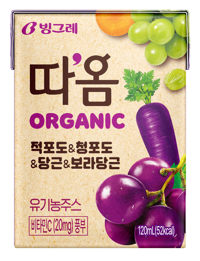 빙그레, ‘따옴 오가닉 적포도&보라당근’ 선보여