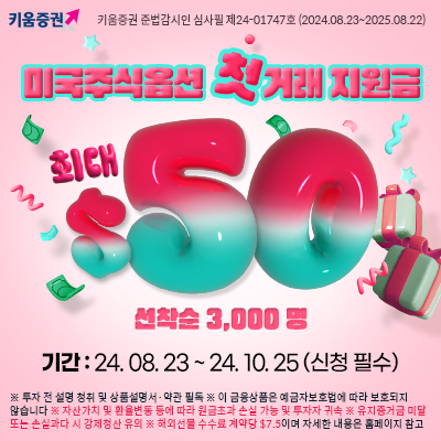 키움증권, 미국주식옵션 최초 거래 고객 대상 이벤트 실시