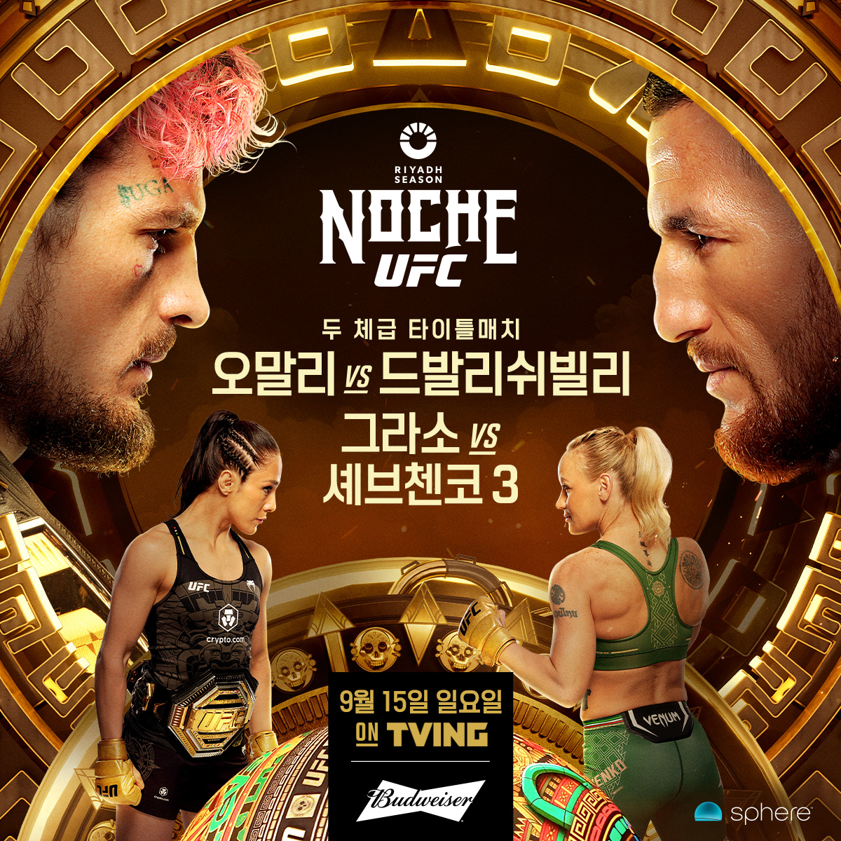UFC 306 오말리 vs 드발리쉬빌리 포스터. (사진= 한국 미디어 커뮤니케이션)