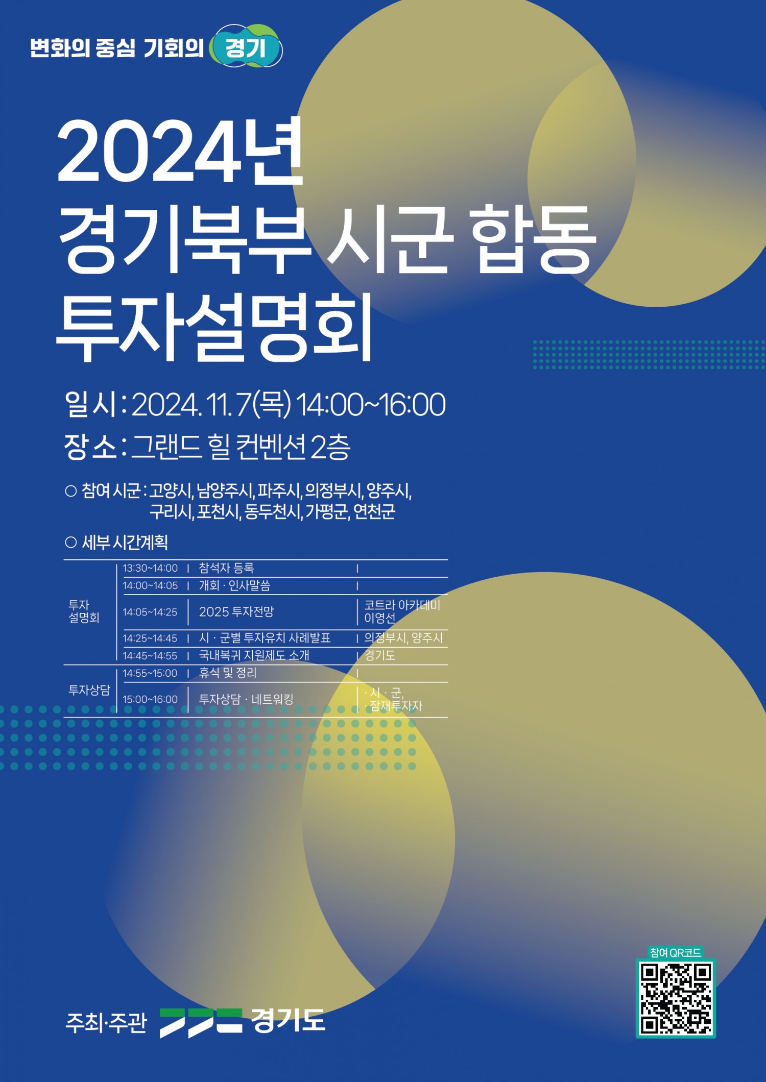 시군 합동 투자 설명회 포스터