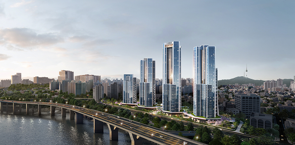 용산 산호아파트 재건축사업 조감도.(사진=롯데건설)