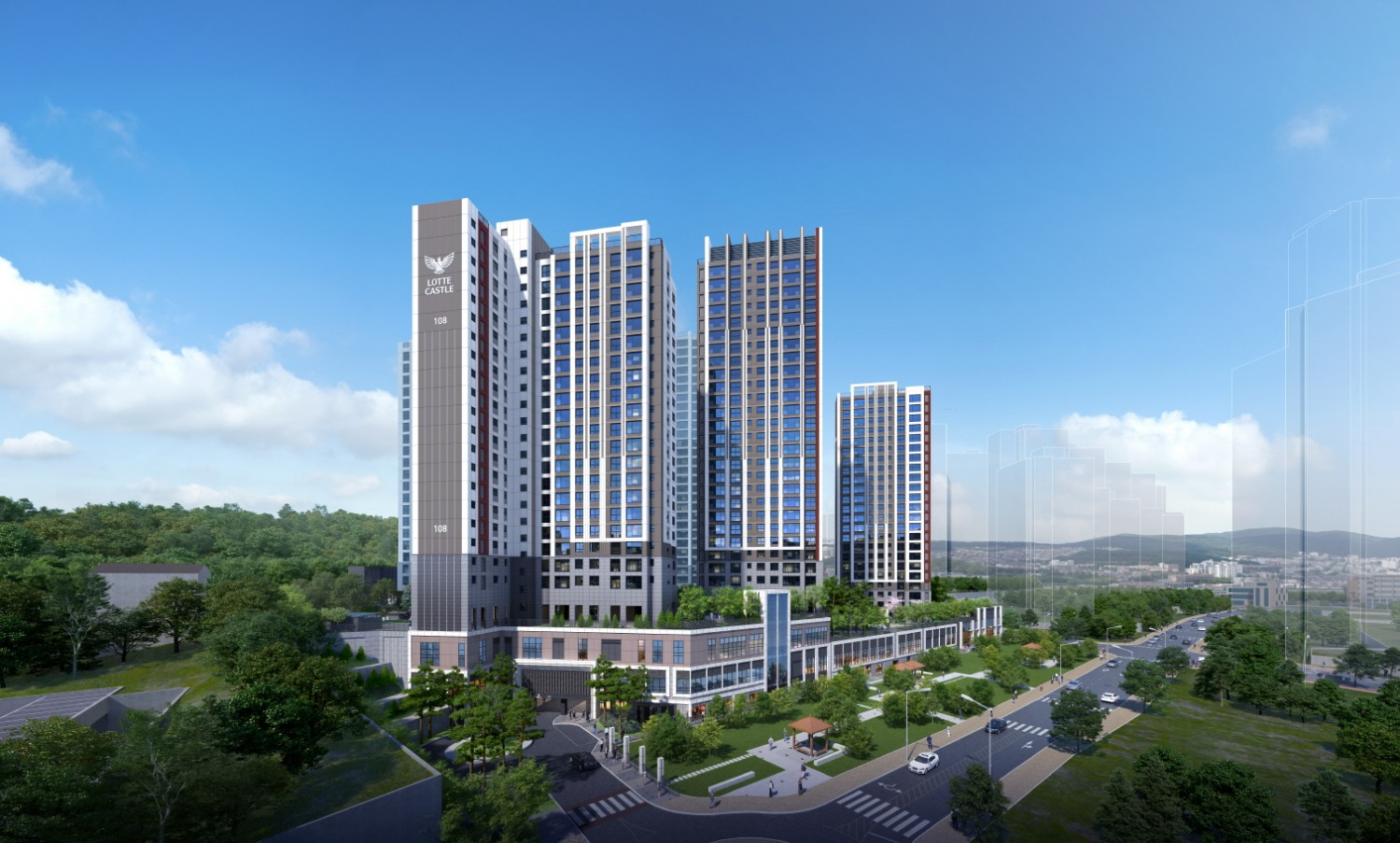 풍무역 롯데캐슬 시그니처 투시도.(사진=롯데건설)