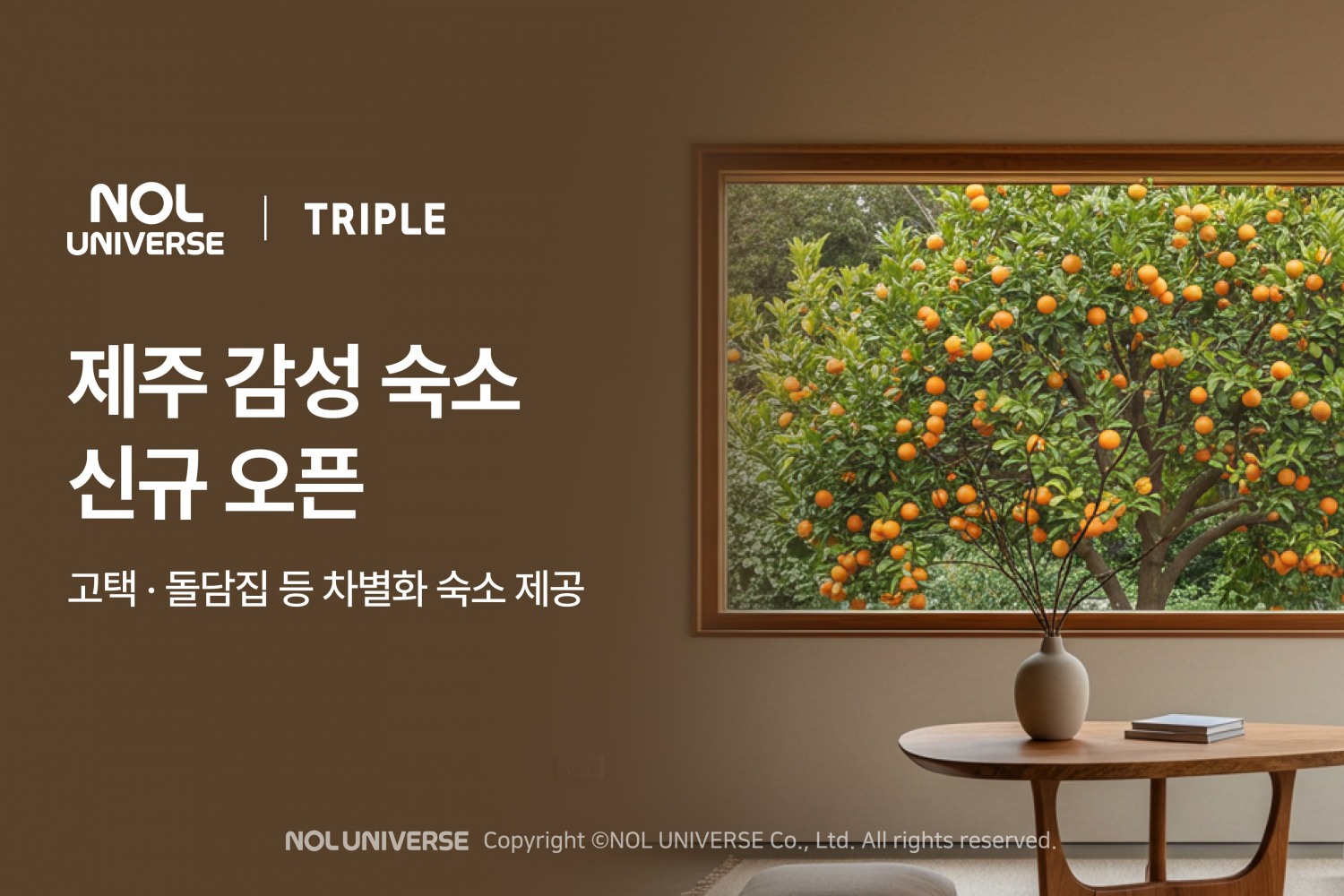 놀유니버스 트리플, 제주 감성 숙소 신규 오픈