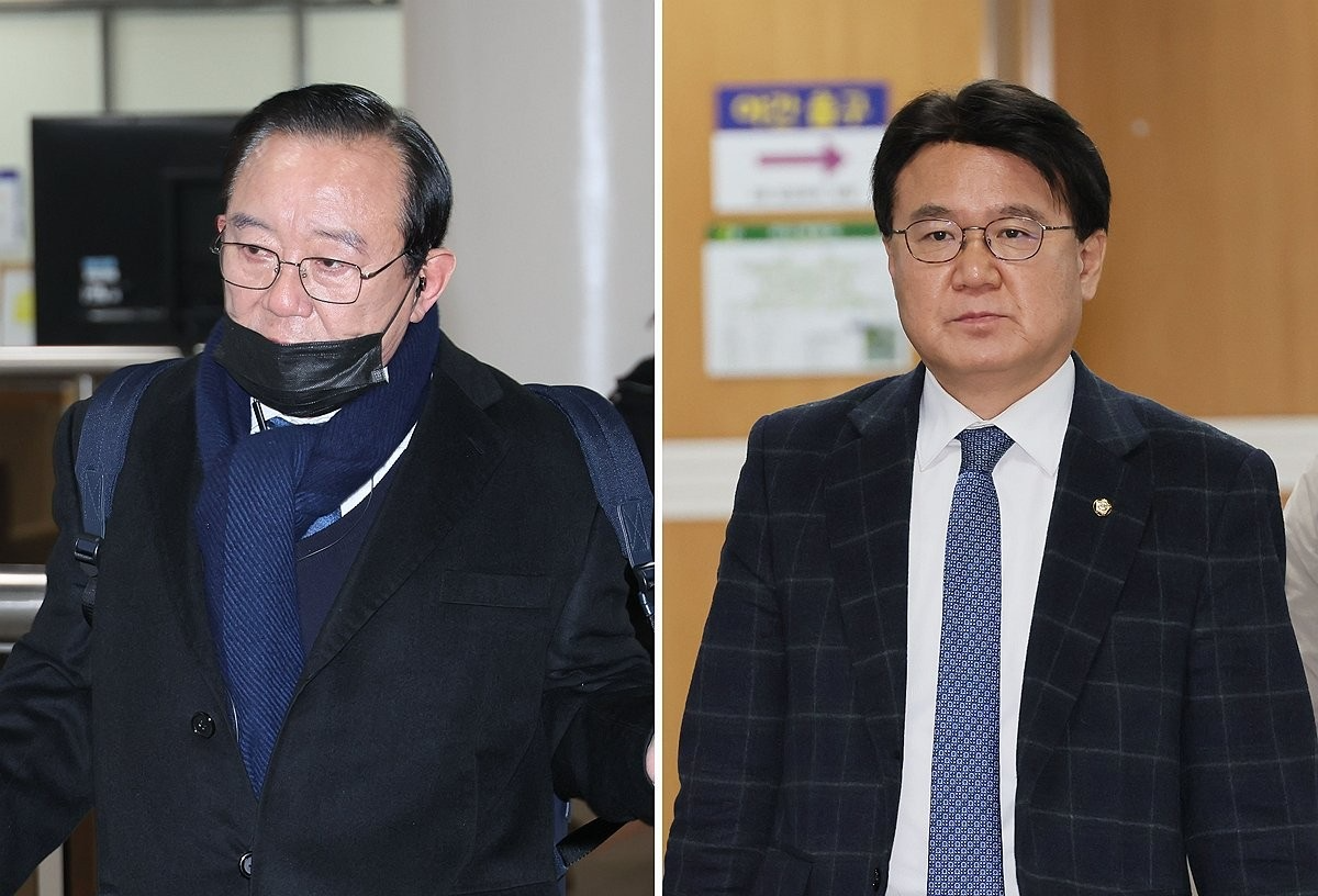 재판 출석하는 송철호-황운하(사진=연합뉴스)