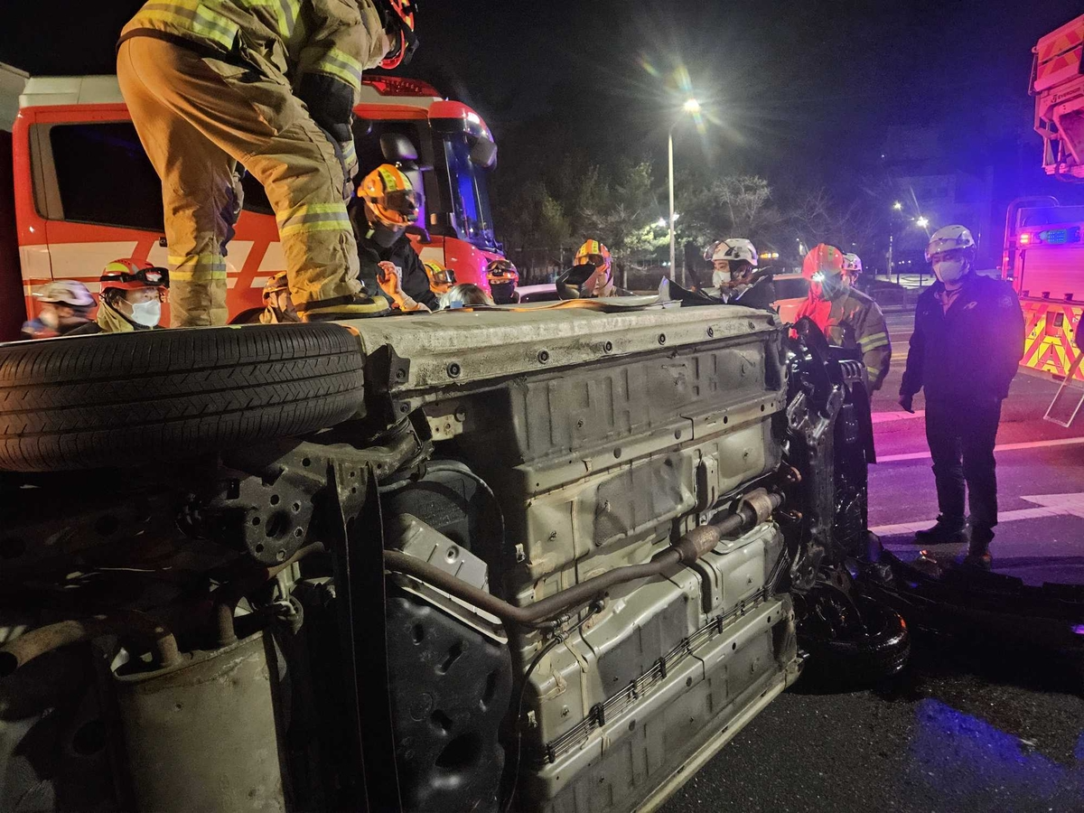 원주 도로서 발생한 음주 단독사고(사진=연합뉴스)