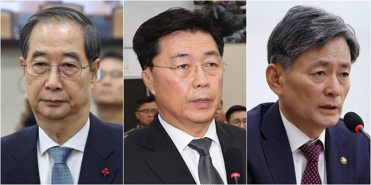 왼쪽부터 한덕수·홍장원·조지호(사진=연합뉴스)