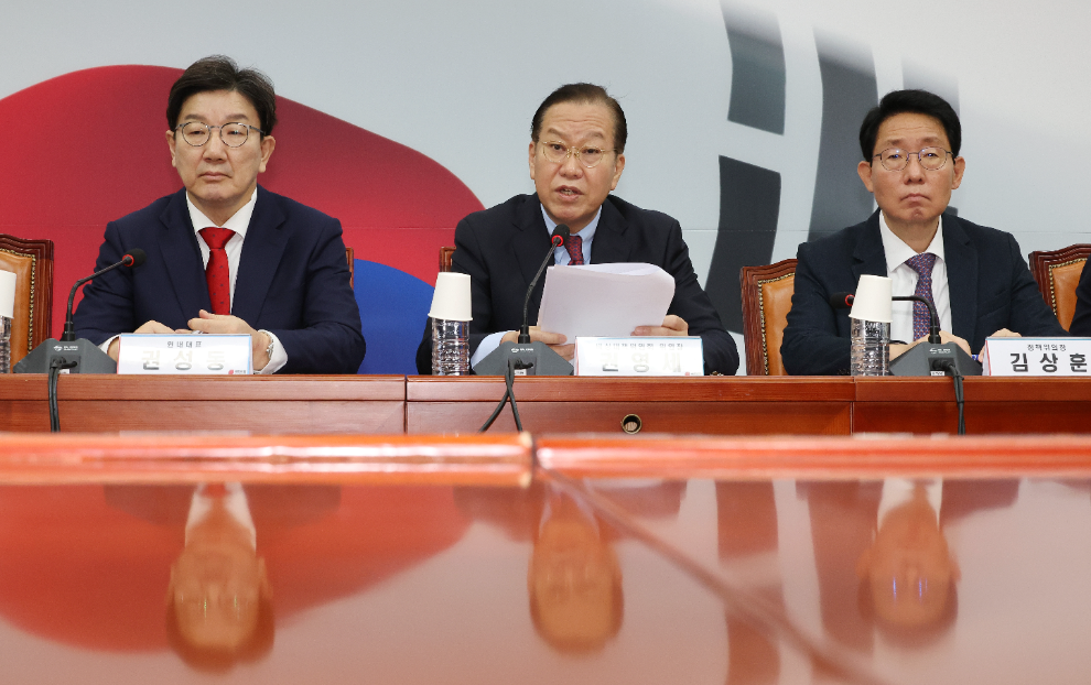 비대위 회의서 발언하는 권영세 비대위원장(사진=연합뉴스)