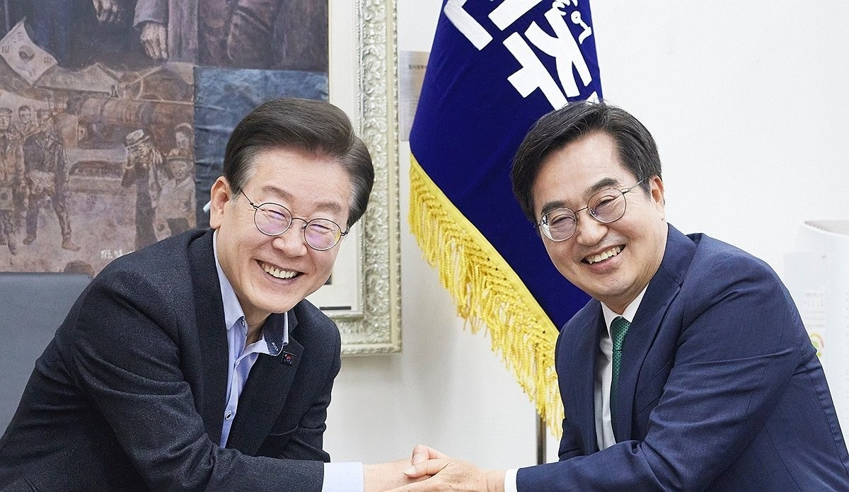 지난해 6월 서울 여의도 국회 더불어민주당 대표실에서 이재명 대표와 김동연 경기지사가 만남을 가졌다.(사진=연합뉴스)