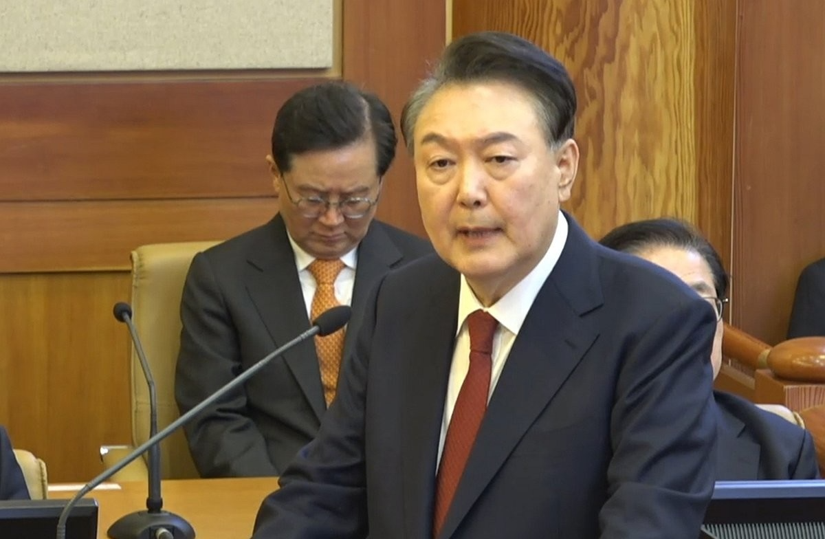 헌재서 최종 의견 진술하는 윤석열 대통령(사진=연합뉴스)