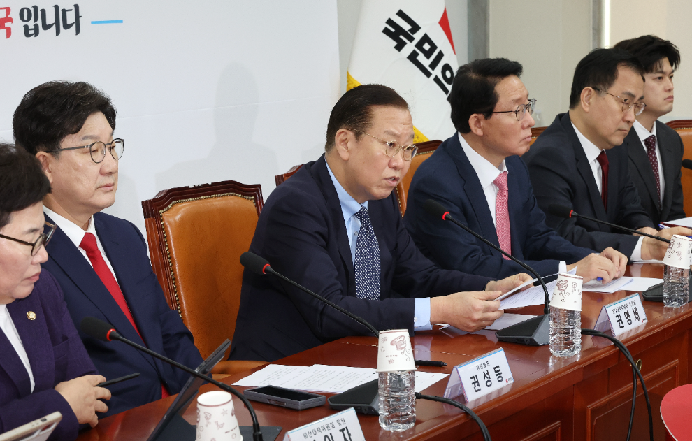 비대위원회의에서 발언하는 권영세 비대위원장(사진=연합뉴스)