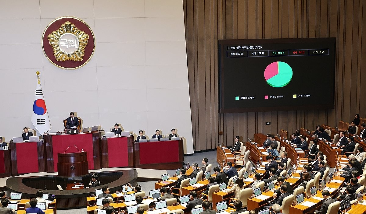 민주당 주도로 본회의를 통과한 상법 개정안(사진=연합뉴스)