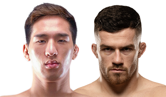 Brave CF 타이틀매치 경력자 김태균(왼쪽)이 우승상금 50만 달러 2025 PFL 월드 토너먼트 페더급 준준결승에서 국제종합격투기연맹 세계선수권대회 은메달리스트 네이선 켈리와 대결한다. (사진=MMAX Investment Partners)