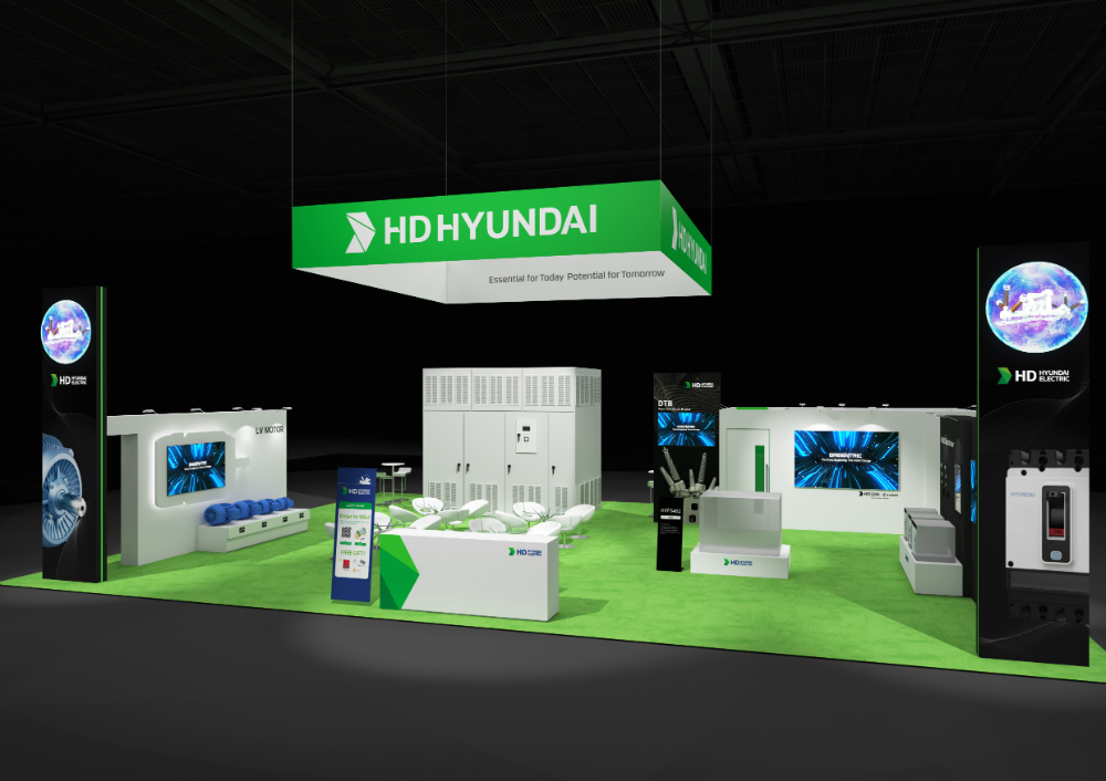 HD현대일렉트릭 '디스트리뷰테크(DISTRIBUTECH) 2025‘ 부스 조감도.(사진=HD현대일렉트릭)
