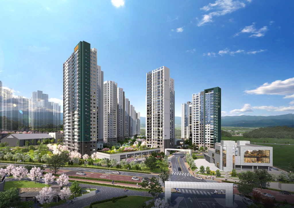 용인 푸르지오 원클러스터 2∙3단지 투시도.(사진=대우건설)